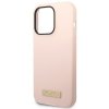 Guess GUHMP14XSBPLP iPhone 14 Pro Max 6,7 różowy/pink hard case Silicone Logo Plate MagSafe